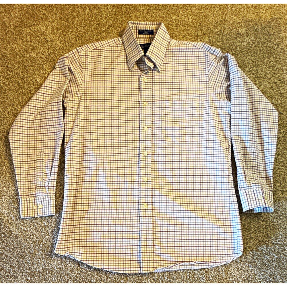 Paul Fredrick Classic Fit Check Cotton Dress Shirt M